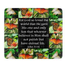 JOHN 3:16 BUTTERFLY-DESIGN SCHNEIDEBRETT