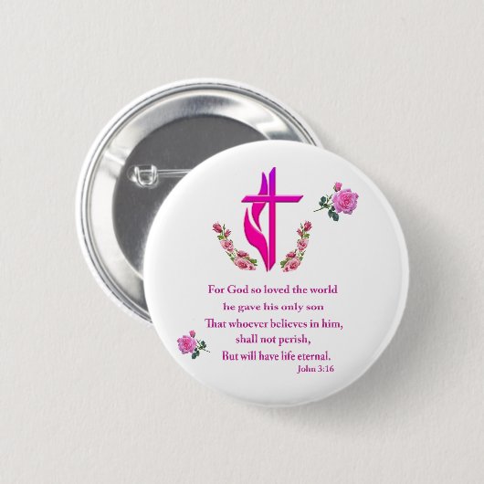John 3:16 button (Vorne & Hinten)