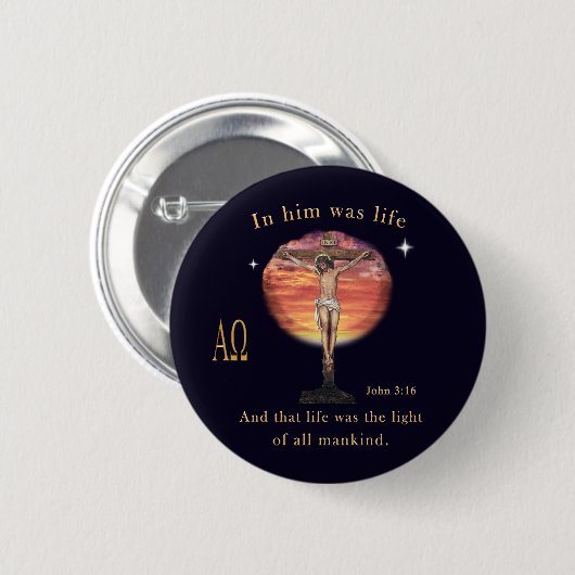 John 3:16 button (Vorne & Hinten)