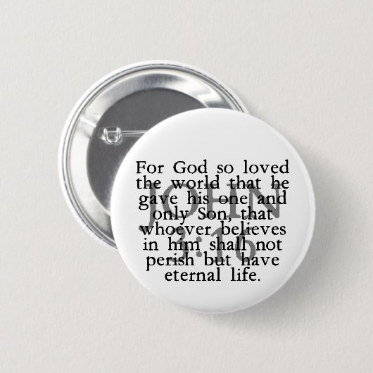 John 3:16 button (Vorne & Hinten)