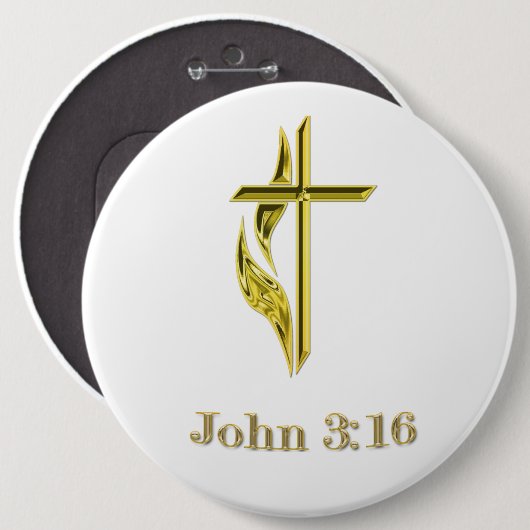 John 3:16 button (Vorne & Hinten)