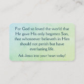 John 3:16 Card Visitenkarte (Rückseite)