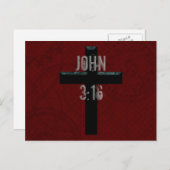 John 3:16 Christlich Cross Postkarte (Vorne/Hinten)