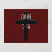 John 3:16 Christlich Cross Postkarte (Vorderseite)