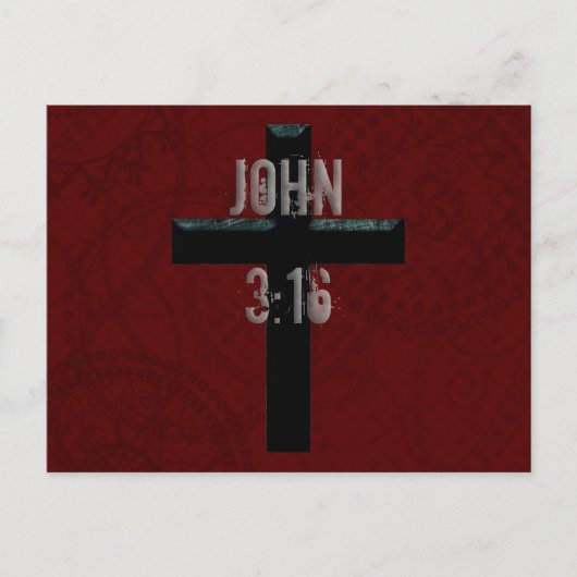 John 3:16 Christlich Cross Postkarte (Vorderseite)