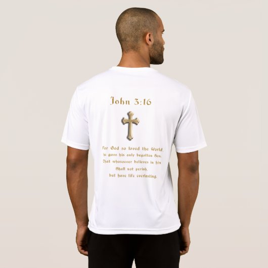 John 3:16 Christlich T-Shirt (Schwarz voll)