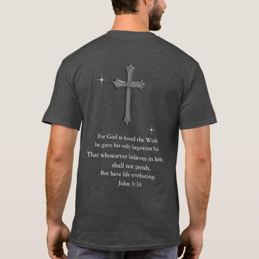 John 3:16 Christlich T-Shirt (Rückseite)