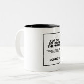 John 3:16 Christlich Zweifarbige Tasse (Vorderseite Links)