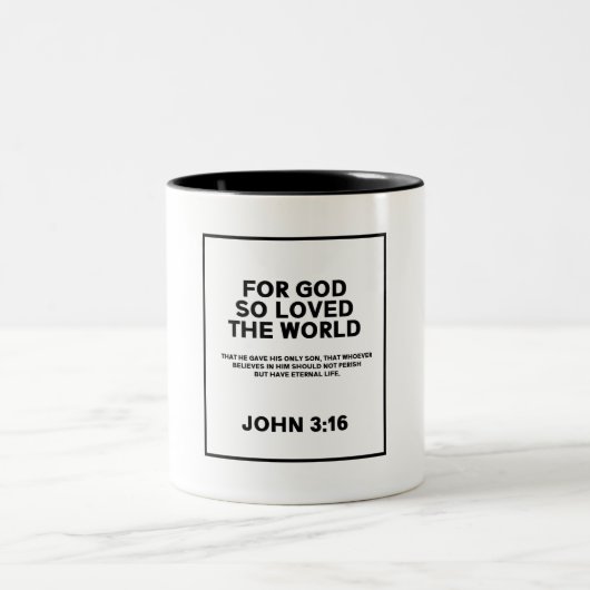 John 3:16 Christlich Zweifarbige Tasse (Mittel)