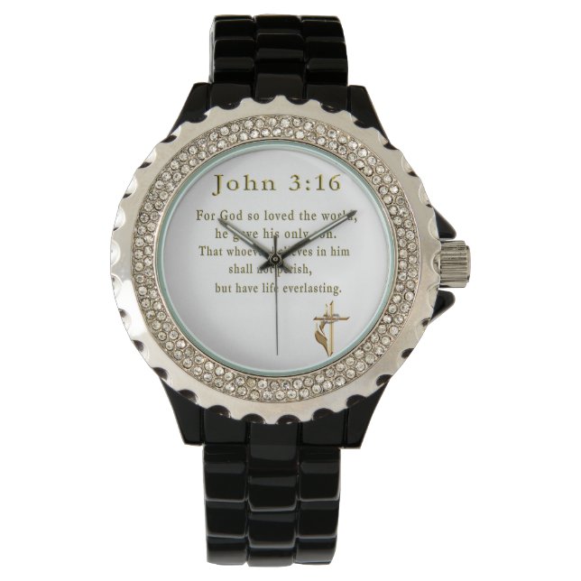 John 3:16 christliche Geschenke Armbanduhr (Vorderseite)