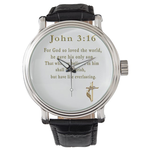 John 3:16 christliche Geschenke Armbanduhr (Vorderseite)