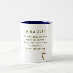 John 3:16 christliche Geschenke Zweifarbige Tasse