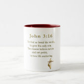 John 3:16 christliche Geschenke Zweifarbige Tasse (Mittel)