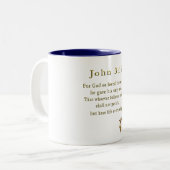 John 3:16 christliche Geschenke Zweifarbige Tasse (Vorderseite Links)