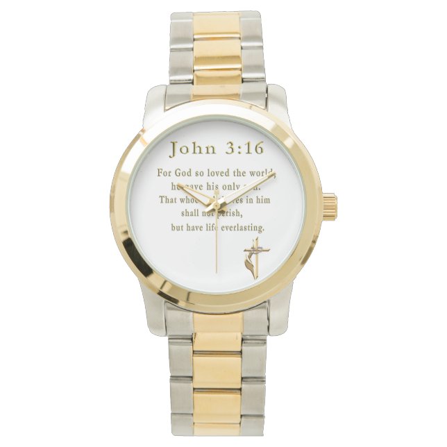 John 3:16 christliche Uhr (Vorderseite)
