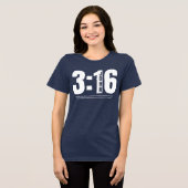 John 3:16 Christlicher Bibelverse der Solid Navy Tri-Blend Shirt (Vorderseite voll)