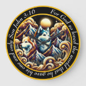 John 3:16 Christlicher Glaubenssaal mit Sonnenunte Große Wanduhr (Vorderseite)