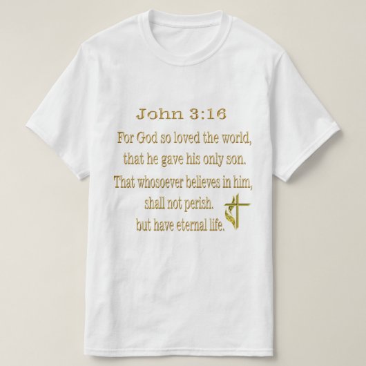 John 3:16 Christlicher T - Shirt (Design vorne)