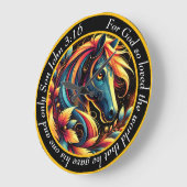 John 3:16 Christliches blaues und weißes Abstrakte Große Wanduhr (Winkel)