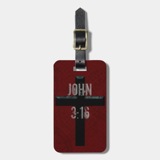 John-3:16 christliches Kreuz Gepäckanhänger (Vorderseite vertikal)