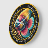 John 3:16 Christliches Unterwasser-Glow-Betta Große Wanduhr (Winkel)