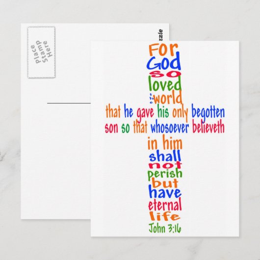 John 3:16 Cross Postkarte (Vorne/Hinten)