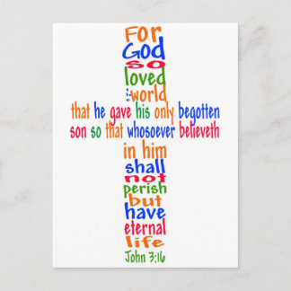 John 3:16 Cross Postkarte