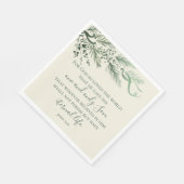 John 3:16 Custom Modern Sage Greenery Weihnachten Serviette (Ecke)