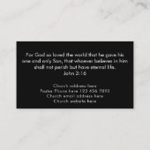 John 3:16 Custom Scripture Christian Church Pastor Visitenkarte (Rückseite)