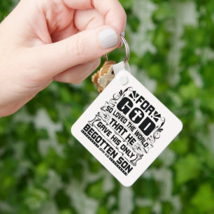 John 3:16 Denn Gott liebte die Welt so Christlich Schlüsselanhänger