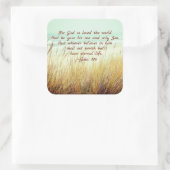 John 3:16 Denn Gott liebte so die Welt, Bibel Vers Quadratischer Aufkleber (Tasche)