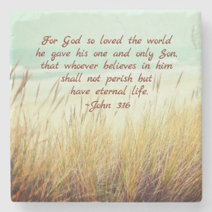 John 3:16 Denn Gott liebte so die Welt, Bibel Vers Steinuntersetzer