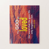 JOHN 3:16 Denn Gott so liebte die Welt Christlich Puzzle (Vertikal)