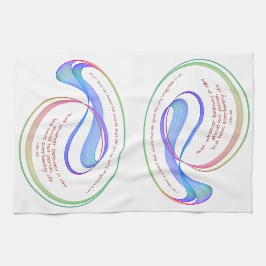 John 3:16 Denn Gott so liebte Regenbogen-Fraktal W Geschirrtuch (Horizontal)