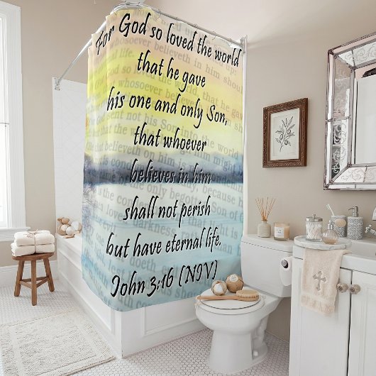 John 3:16 duschvorhang