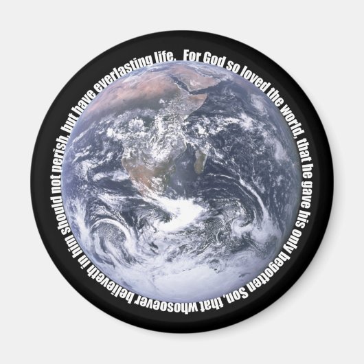 John 3:16-Earth Christlich Magnet (Vorne)