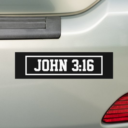 John 3:16 Einfache moderne Schwarz-Weiß-Christlich Autoaufkleber (Auf Auto)