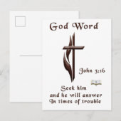 John 3:16 einladungspostkarte (Vorne/Hinten)