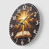 John 3:16 Eternal Light Scripture Große Wanduhr (Winkel)
