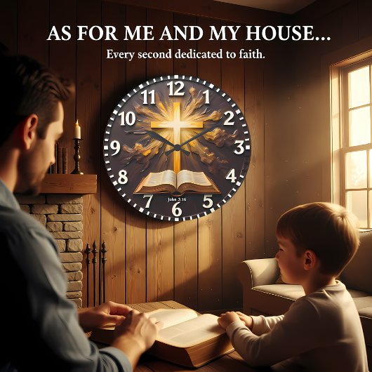 John 3:16 Eternal Light Scripture Große Wanduhr