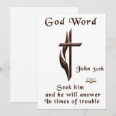 John 3:16 feiertagskarte (Vorne/Hinten)