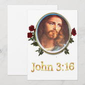 John 3:16 feiertagskarte (Vorne/Hinten)