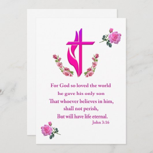 John 3:16 feiertagskarte (Vorne/Hinten)