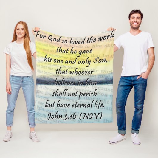 John 3:16 fleecedecke (Beispiel)