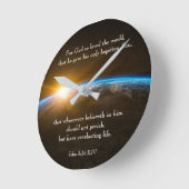 John 3:16 - for God so loved the world Runde Wanduhr (Winkel)