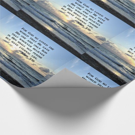 JOHN 3:16 FOTO "BLAUE SKIES" GESCHENKPAPIER (Ecke)