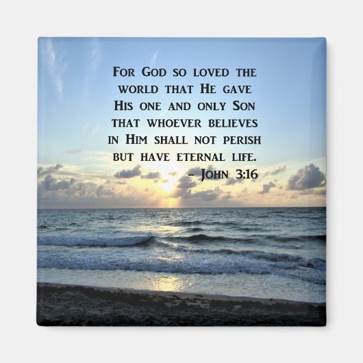 JOHN 3:16 FOTO "BLAUE SKIES" MAGNET (Vorne)