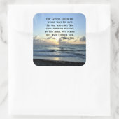 JOHN 3:16 FOTO "BLAUE SKIES" QUADRATISCHER AUFKLEBER (Tasche)