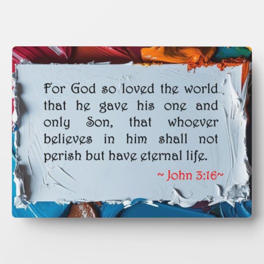 John 3:16 fotoplatte (Vorderseite)