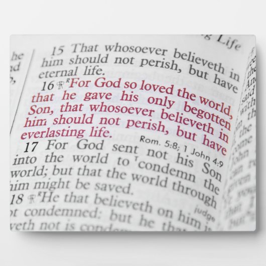 John 3:16 fotoplatte (Vorderseite)